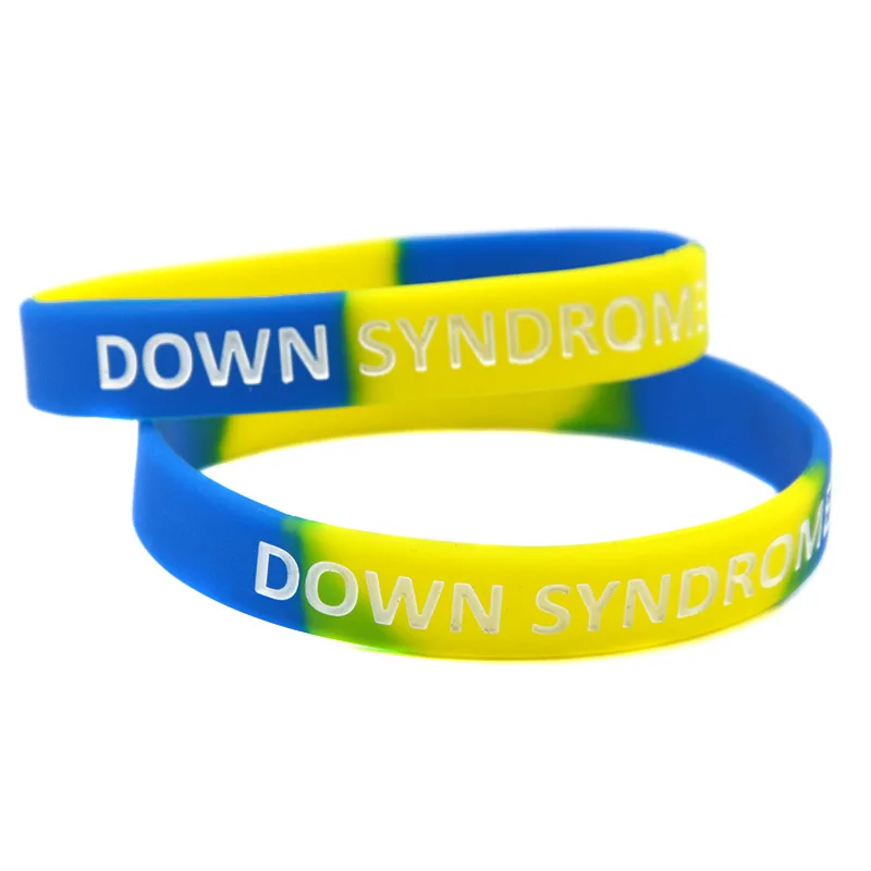 OBH 1PC Down Syndrome Awareness Silicone Rubber Wristband Subsection Color | Украшения и аксессуары