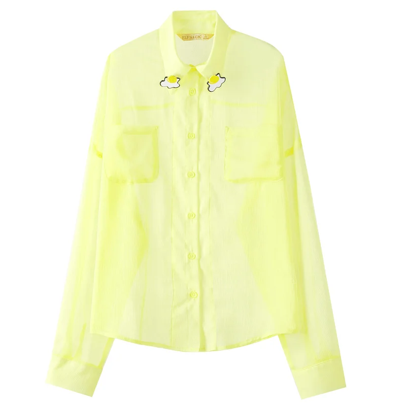 ELFSACK Women Chiffon Blouses Full Sleeve Solid Womens O Neck Casual Drop Shoulder Female Sexy Shirt|women chiffon blouse|chiffon blousesleeve blouse