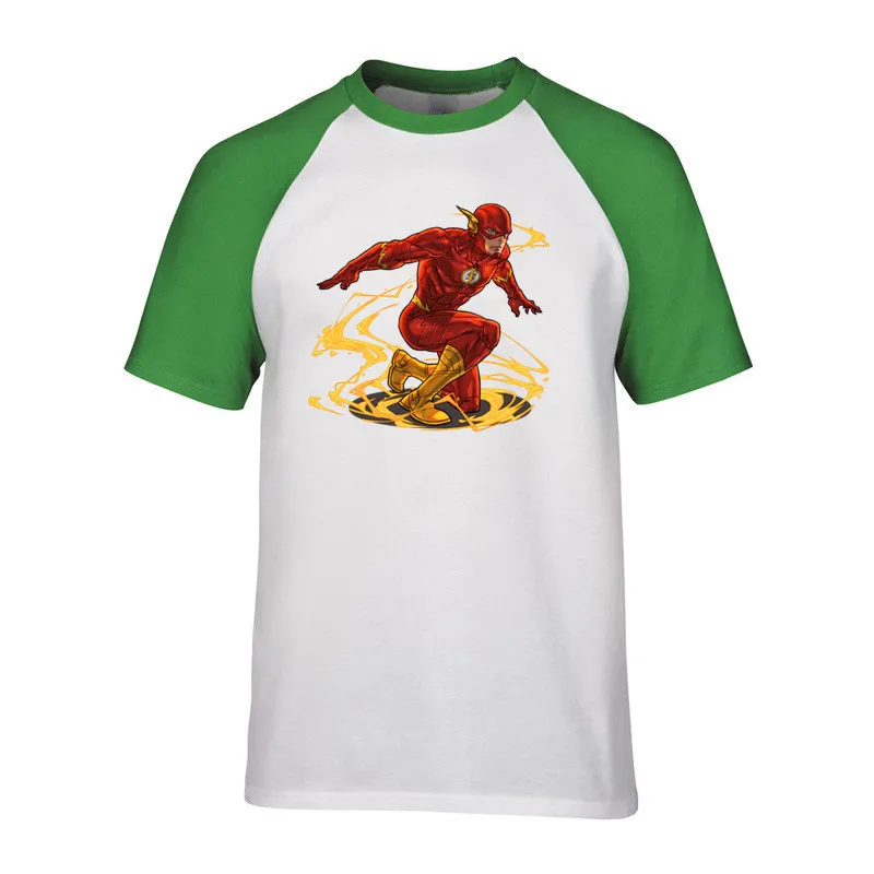 Уникальная Мода вспышка (2) хлопок Круглый вырез высокое качество футболка