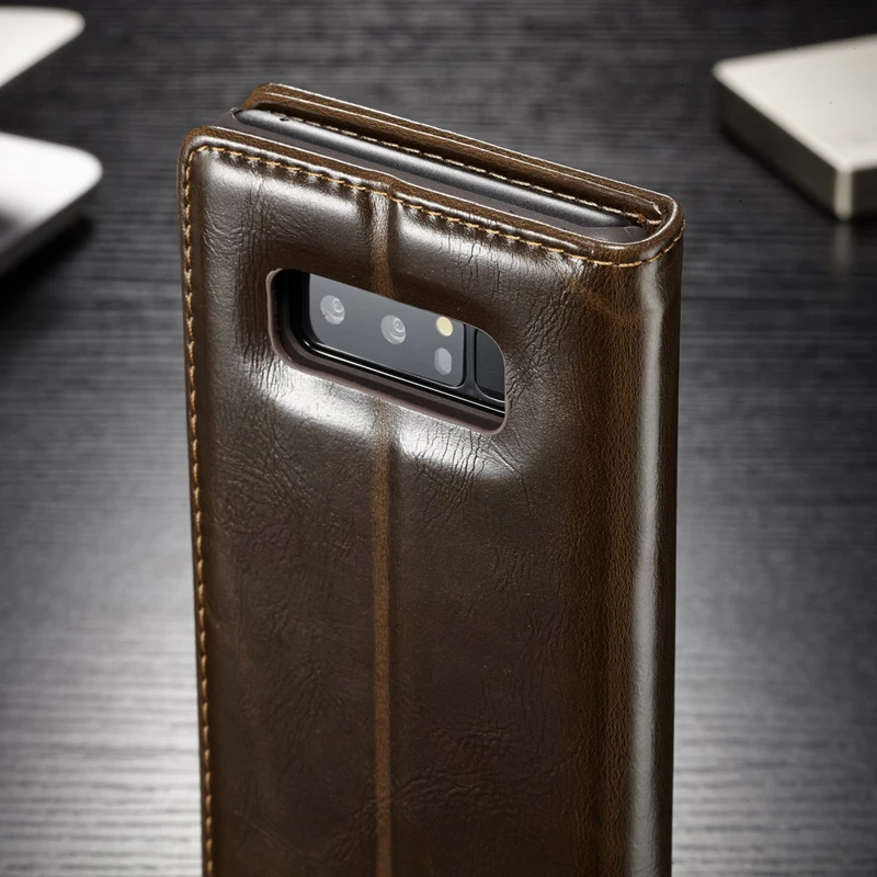 Caseme для Samsung Примечание 8 Телефонные Чехлы Роскошные Chic прочный ретро PU кожаный