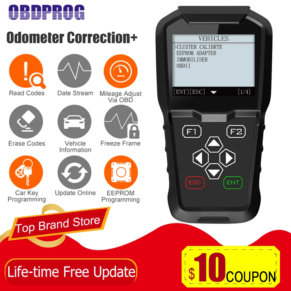 OBDPROG MT601 код считыватель одометр коррекция Immo ключ Программирование EEPROM