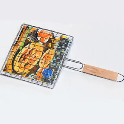 Сетка для барбекю гриль кемпинга зажим папка гриля корзина жаркого инструмент