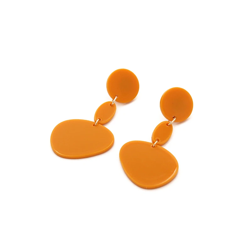 Earrings for Women Zinc Alloy Metal Long Yellow Acrylic Korean Statement Drop Indian Jewelry | Украшения и аксессуары
