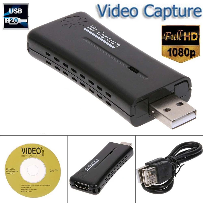 Портативный адаптер USB 2 0 для видеозаписи 720P HDMI ТВ приставка простое устройство