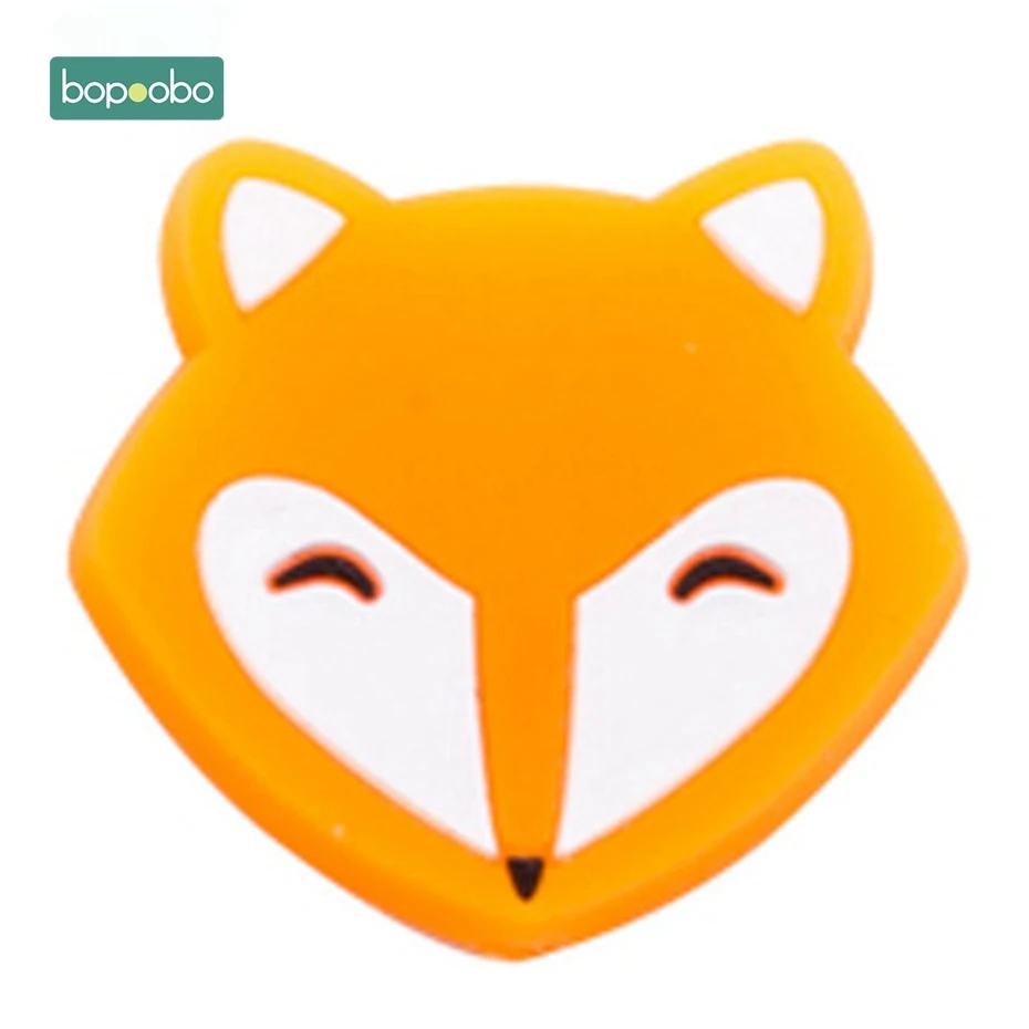 Orange Fox Bopoobo 3 шт. силиконовые мини-лисички Силиконовые Прорезыватели для зубов пищевой класс силиконовые бусины, прорезыватель BPA бесплатно DIY кулон при прорезывании зубов - Цвет: Orange Fox