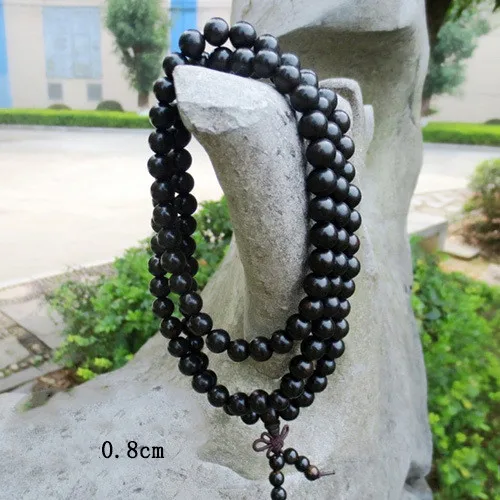 SEA MEW модные бусины Будды подлинный эбеновый ручной Розарий браслет для женщин