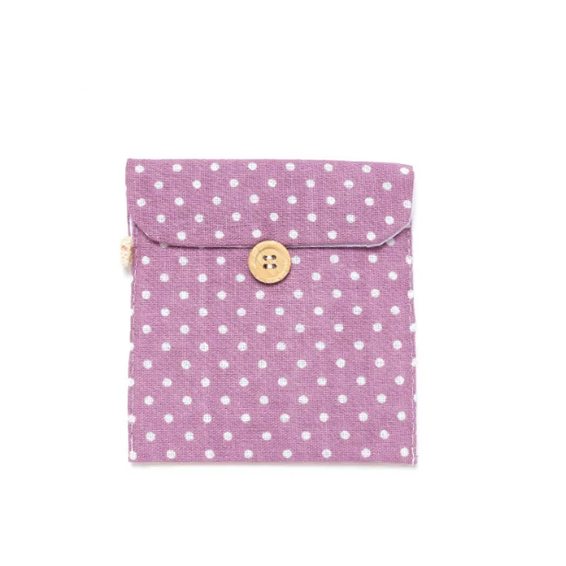 Purple 11.5x11.5cm Хлопковая гигиеническая сумка-Органайзер для салфеток, переносная сумка на молнии, маленький гигиенический Чехол-держатель, косметический набор для хранения для девушек и женщин - Color: Purple 11.5x11.5cm