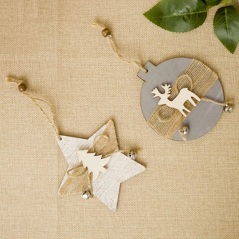 2 шт. пять звезд Лось деревянный Рождественский колокольчик висячие украшения