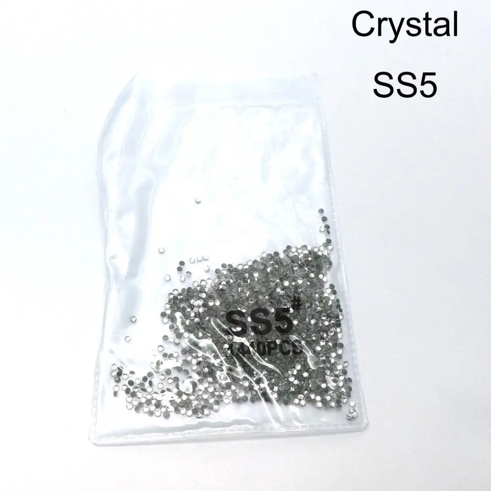1440 шт. SS3 SS4 SS5 SS6 SS8 SS10 Стразы с горячей фиксацией Стразы для одежды с кристаллами AB супер прозрачные стразы с горячей задней поверхностью - Цвет: Clear SS5 1440PCS