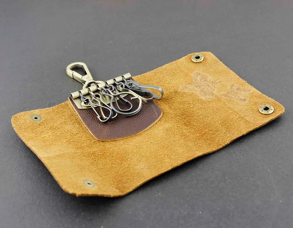 Мужской женский Винтажный чехол для ключей из натуральной кожи 20876 - купить по