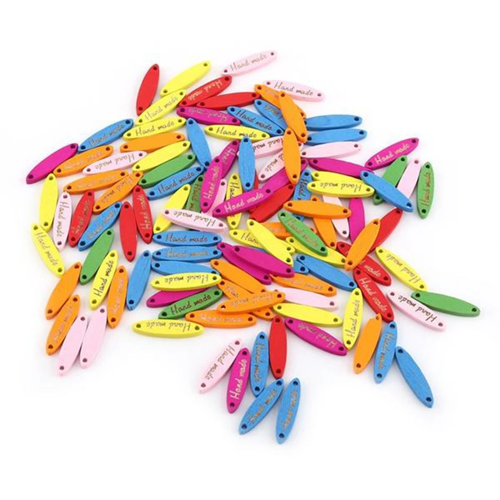 100 шт. деревянные кнопки ручной работы именные таблички Этикетки бирки 2