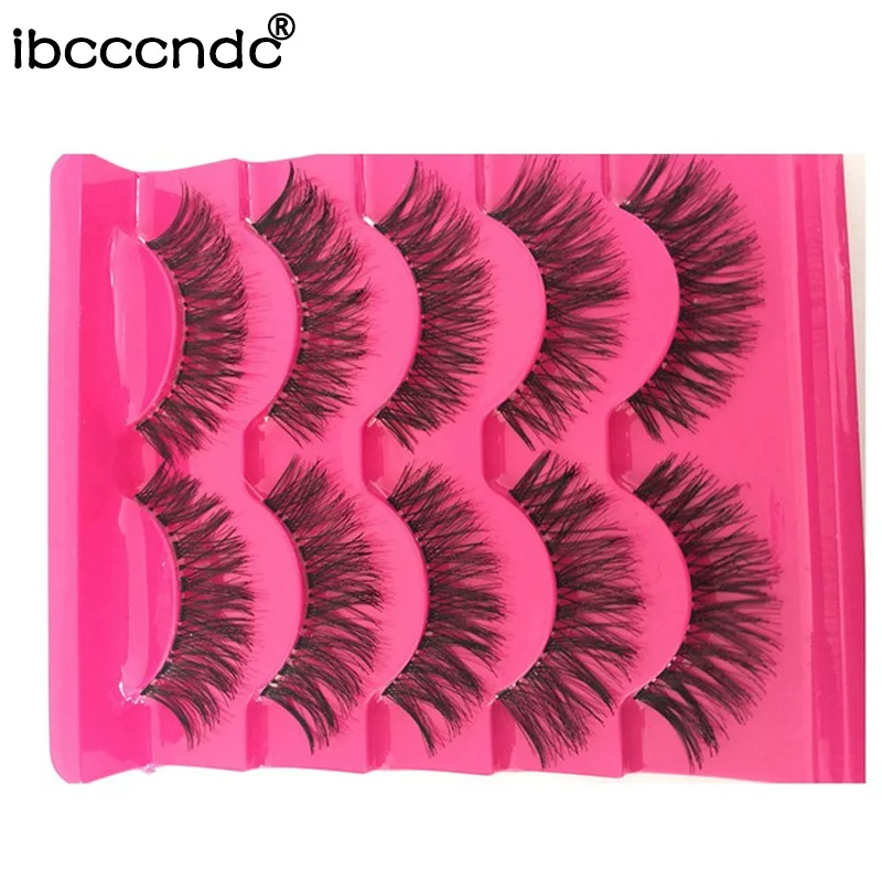 5Pairs/Set Natural Black Long Sparse Cross False Eyelashes Thick Fake Eye Lashes Extensions Eyes Makeup Cosmetic Tools | Красота и