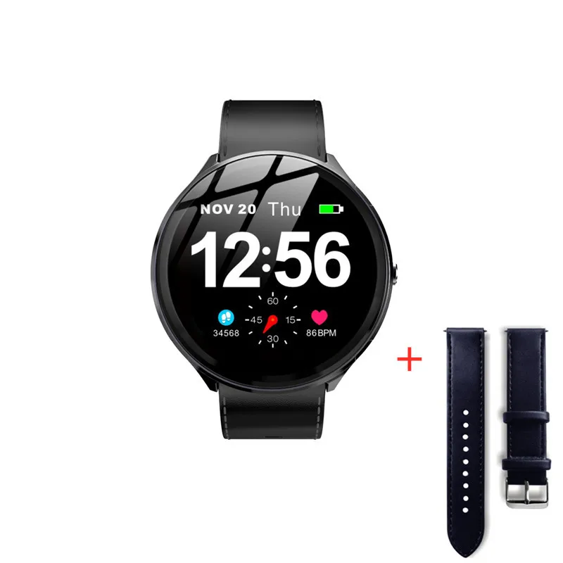 balck add blue strap Смарт-часы V12, измеритель артериального давления, кислородный трекер, умные часы, пульсометр, спортивный умный фитнес-браслет PK KW18 DZ09 A1 Q8 V11 - Цвет: balck add blue strap
