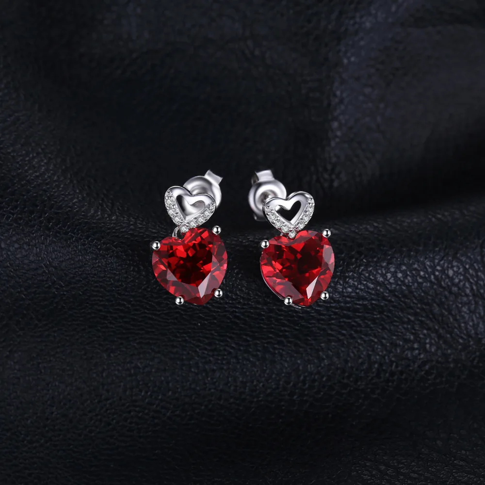 JewelryPalace сердце любовь 7.2ct создан Красные Рубины серьги 925 серебро best Свадебные