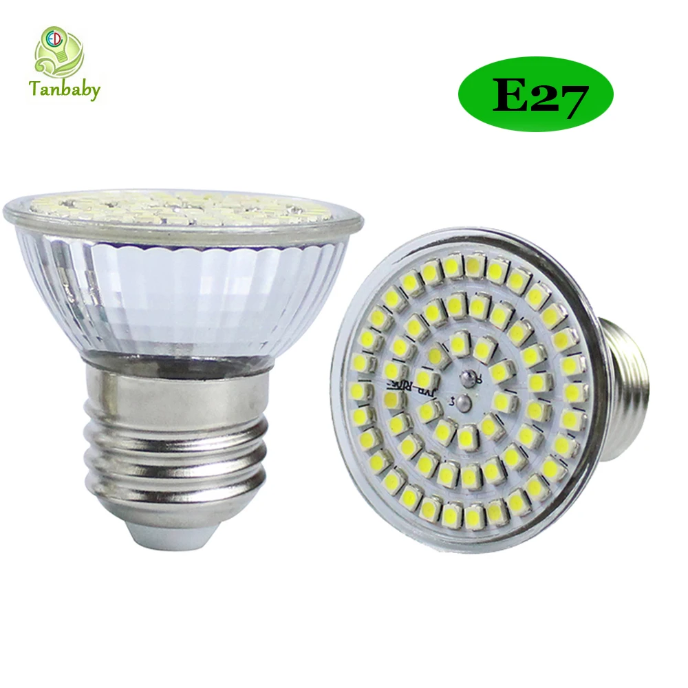E27 GU10 MR16 точечный Led 60 SMD 3528 стеклянный корпус прожектор AC220V DC12V белый теплый