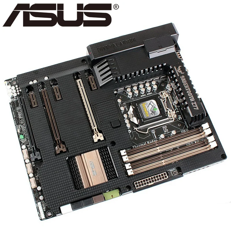 Asus SABERTOOTH Z77 настольная материнская плата Z77 Socket LGA 1155 i3 i5 i7 DDR3 32G ATX UEFI биос оригинальная б/у материнская плата в продаже
