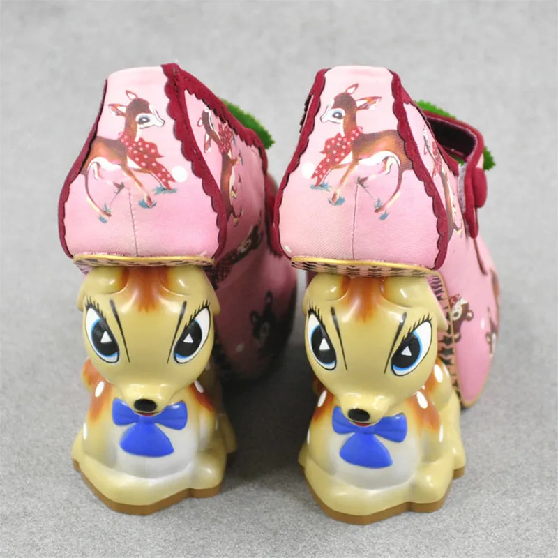 Женские туфли лодочки на высоком каблуке платформе с оленем шпильке 2021|shoes