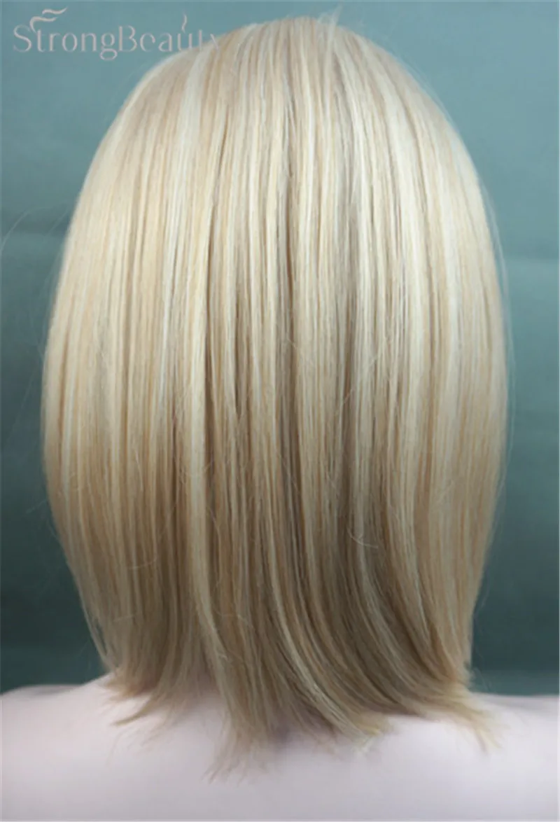 Мощная красота короткий Боб светлые волосы синтетический парик термостойкий для