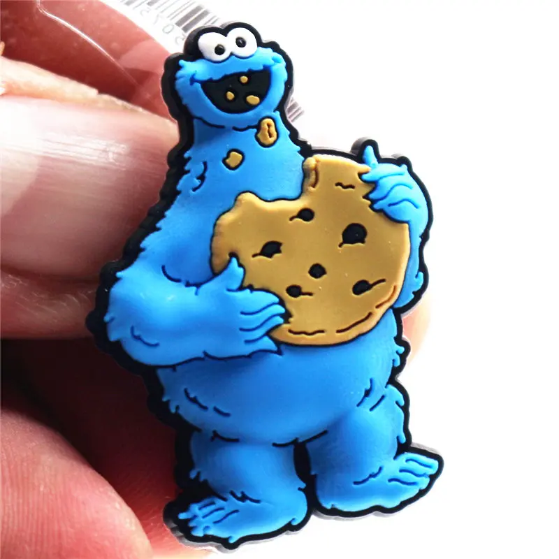 Cookie Monster B Горячая Распродажа, 1 шт., украшения для обуви, 3D, кунжут, уличный стиль, обувь, шарм, Элмо/Большая Птица/печенье, монстр, аксессуары для обуви, подходят для детей, подарки - Цвет: Cookie Monster B