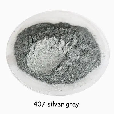 407 silver gray 500 г/пакет горячая Распродажа Красный цвет перламутровый порошок слюдяной порошковый пигмент перламутровый порошок блестящий материал для украшения. DIY Тени для век - Цвет: 407 silver gray