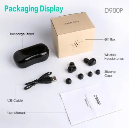 TWS-стереонаушники D900P с поддержкой Bluetooth 2019 и защитой от воды | Электроника
