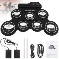 electronic drum digital 7 pads 9 pads roll up set silicone electric drum kit with drumsticks sustain pedal support usb midi