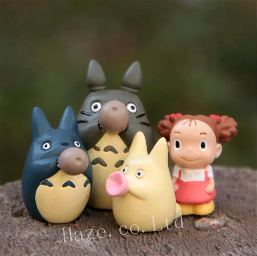 4 шт./компл. Studio Ghibli Мой сосед Тоторо фигурка из смолы игрушка|figurines toys|studio ghiblifigure toy