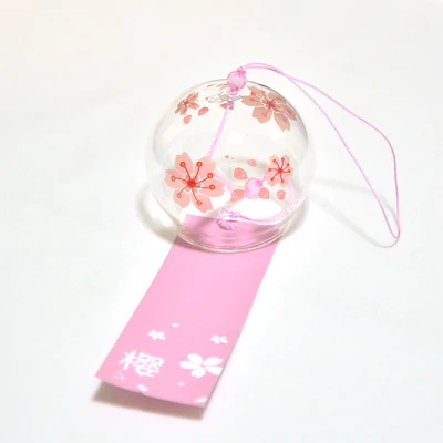 pink flower Колокольчиков японский стиль Стеклянные китайские колокольчики Романтика chokecherry колокольчики - Цвет: pink flower