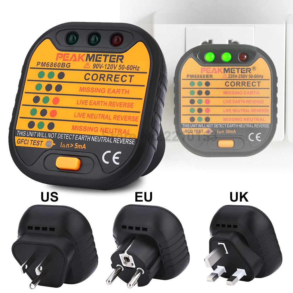 Розетка тестеры умный выключатель питания детектор утечки напряжения