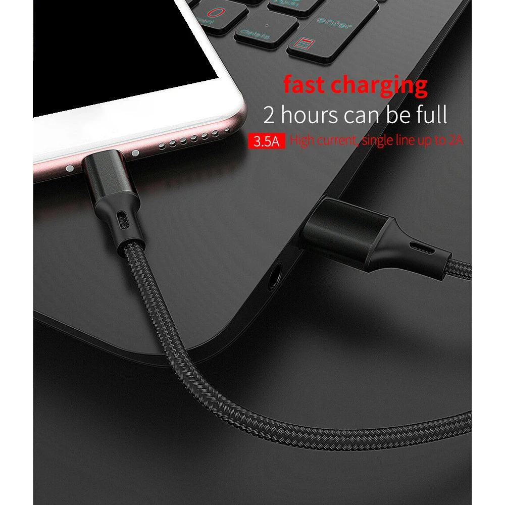 Упаковка 3 в 1 Micro USB/Тип C/IOS быстрая Зарядное устройство синхронизации данных зарядный кабель для Iphone/HUAWEI/Xiaomi/samsung