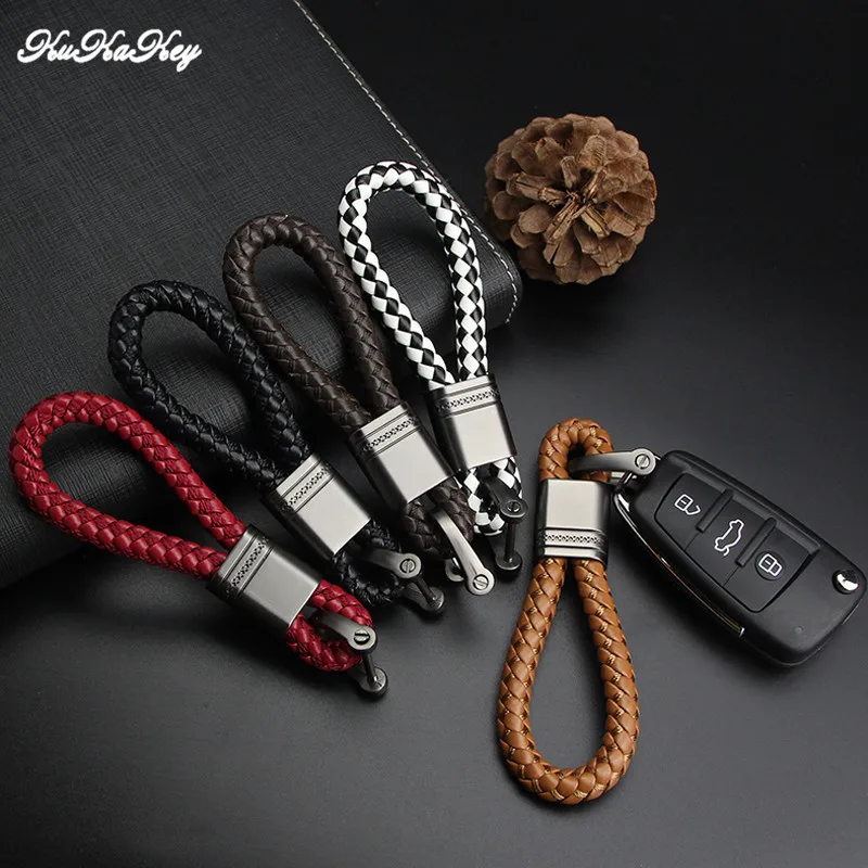 KUKAKEY PU кожаный автомобильный брелок для ключей Эмблема Citroen Dodge Fiat Ford Honda Hyundai