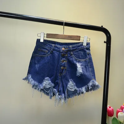 Summer denim shorts women high waist female loose hole jeans with pockets casual large size S-6XL | Женская одежда