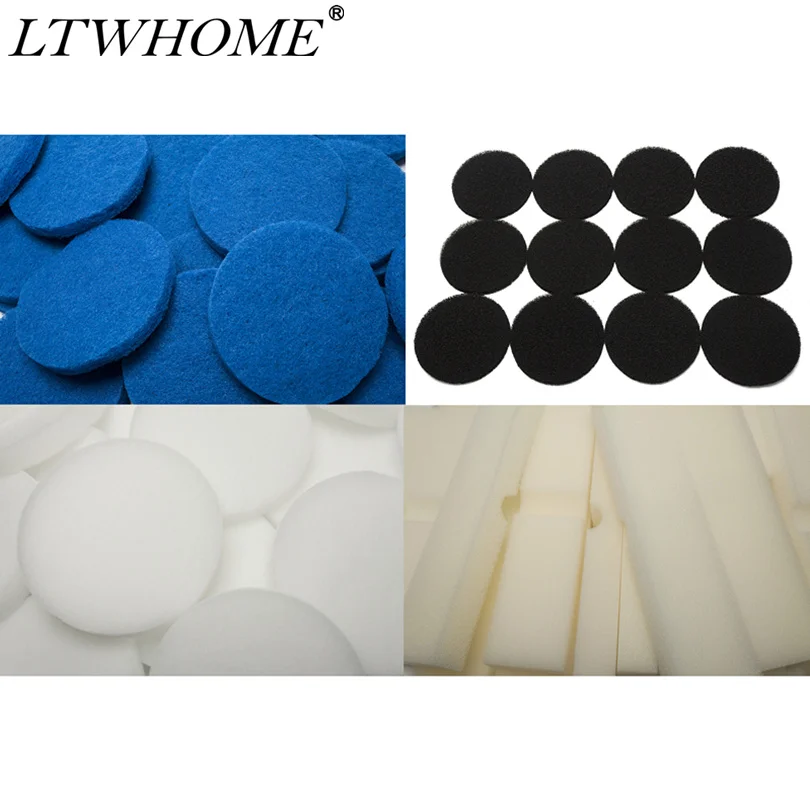 LTWHOME Номинальная Упаковка из пенопластовых фильтров, фильтров тонкой очистки, угольных фильтров и полировочных подушечек набор подходит для Fluval FX4/FX5/FX6