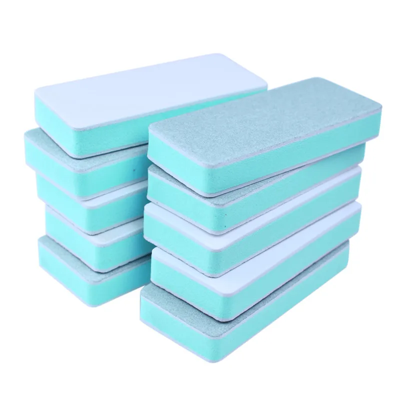 10Pcs Nail Files 3 Face Gravel Block Sponge For Gel nail Polish Sanding Nail File Tools for Manicure Nail Art For Design