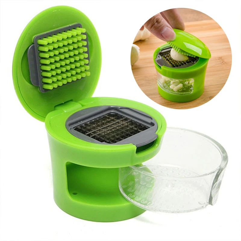 Mini Portable Garlic Grater ABS Stainless Steel Chopper Slicer Hand Presser Grinder Crusher Kitchen Tool Garlic Presse
