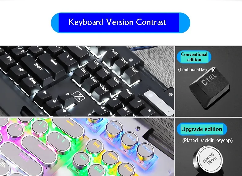 Технология Apedra X10 Ретро Круглый Светильник пишущая машинка Трансмиссия Keycap Проводная Механическая игровая клавиатура несколько светильник эффекты