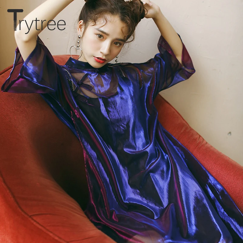 Trytree летнее и осеннее платье для девочек на каждый день Женские сапоги до колена