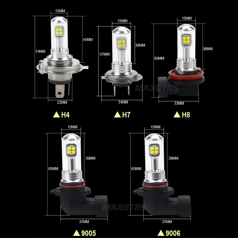 2x H7 H8 H11 9005 9006 HB3 HB4 автомобильная светодиодная фара CREE Chips дневные ходовые огни 6000K