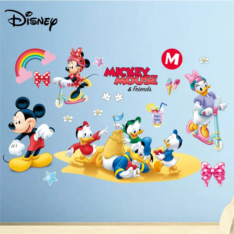 Наклейки Микки Маус Disney с новыми наклейками Минни Декоративные наклейки для