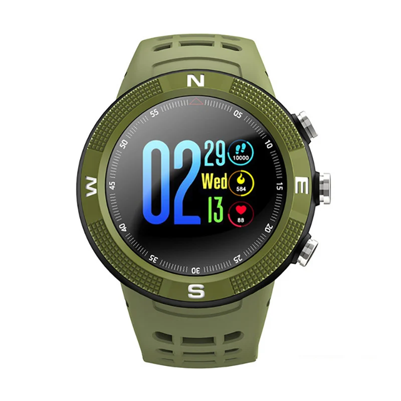 F18, уличные, gps, позиционирование, спортивные, умные часы, IP68, водонепроницаемые, компасы, часы с напоминанием о звонках, сообщениях, пульсе, умные часы для мужчин - Цвет: Зеленый