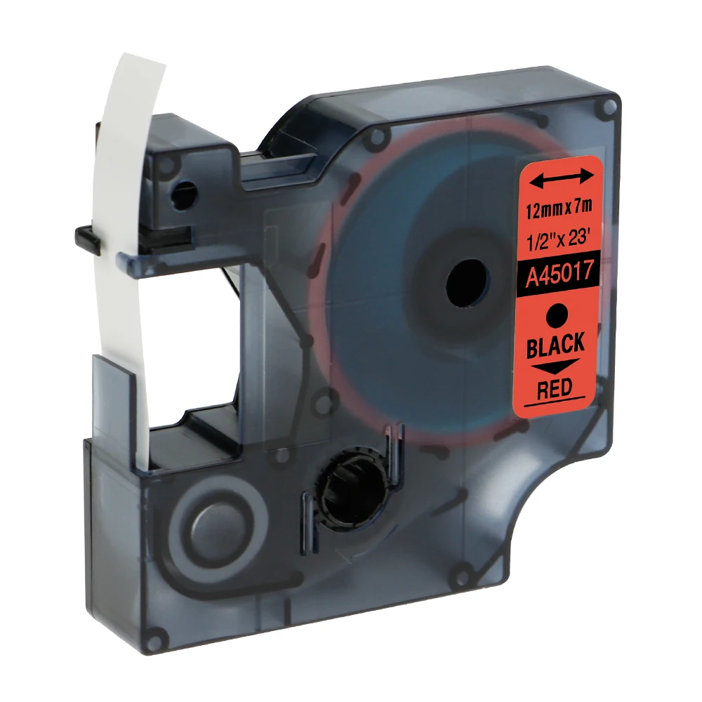 

Лента для принтера этикеток для dymo d112mm machine1610 A45017, черная на красном