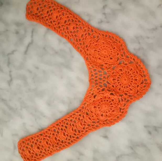 Сделай сам ручная работа оранжевый хлопок вязаный крючком цветок искусственное