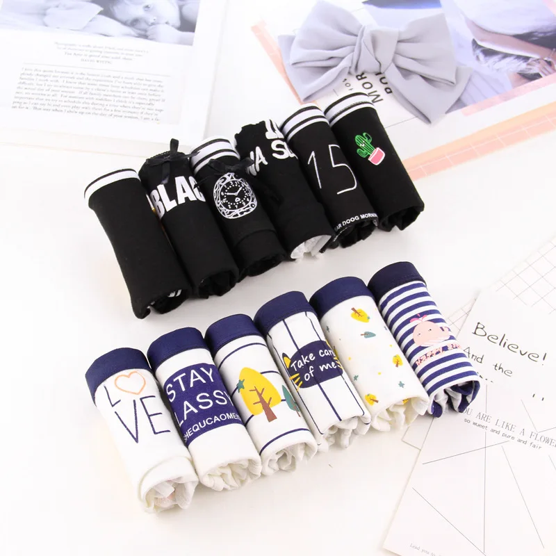 6 шт./партия нижнее белье женские трусики в подарочной упаковке с бантом-бабочкой