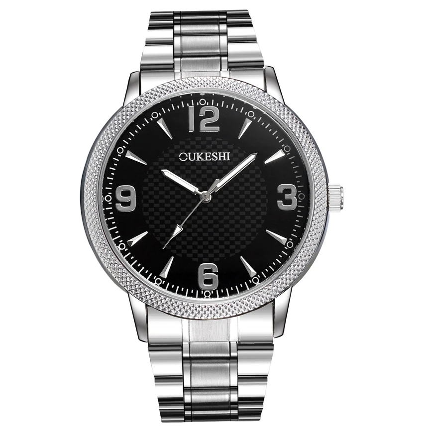 2020 новые мужские модные кварцевые черные стальные Vogue Бизнес Военные часы 3ATM