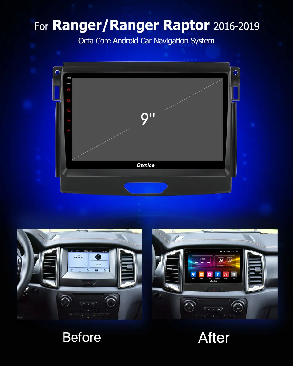 Ownice Android 9 0 Восьмиядерный 2 Din GPS Navi автомобильный радиоплеер для Ford Ranger Raptor 2016 2019 K3