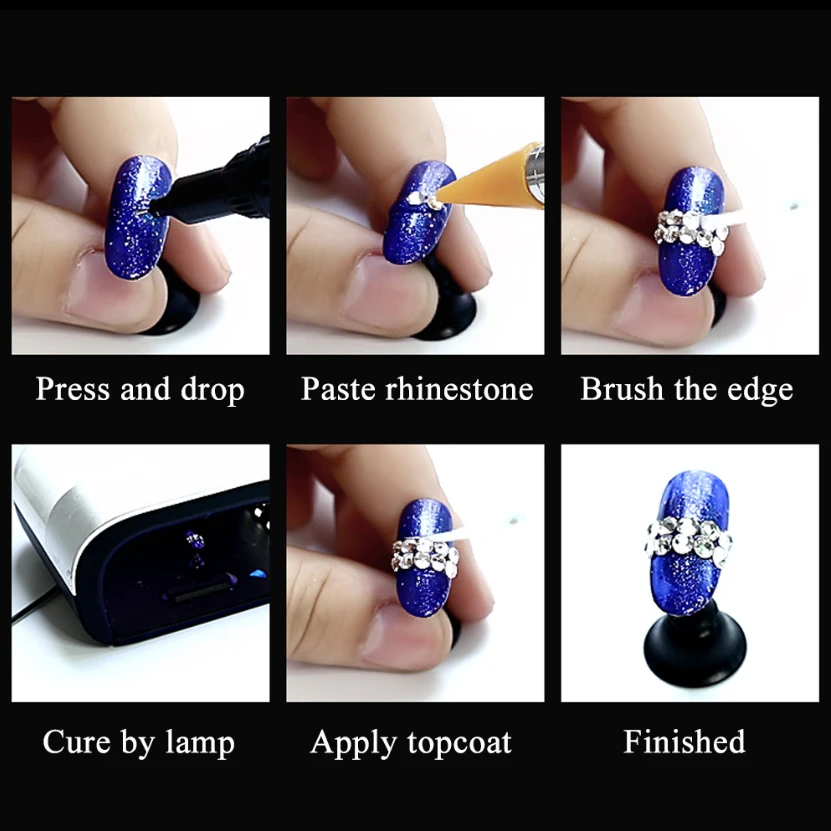 

10ML Nail Glue For Rhinestones Strong Disposable For False Nail Tips With Needle Nail Tool Manicure Decoration Adhesive SA953