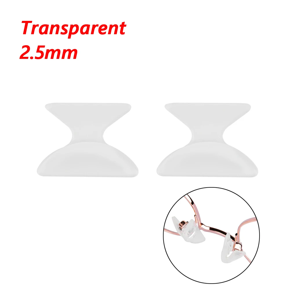 transparent 2.5mm 1 пара мягких Противоскользящих силиконовых практичных очков, силиконовых солнцезащитных очков для здоровья, нескользящих удобных солнцезащитных очков - Цвет: transparent 2.5mm