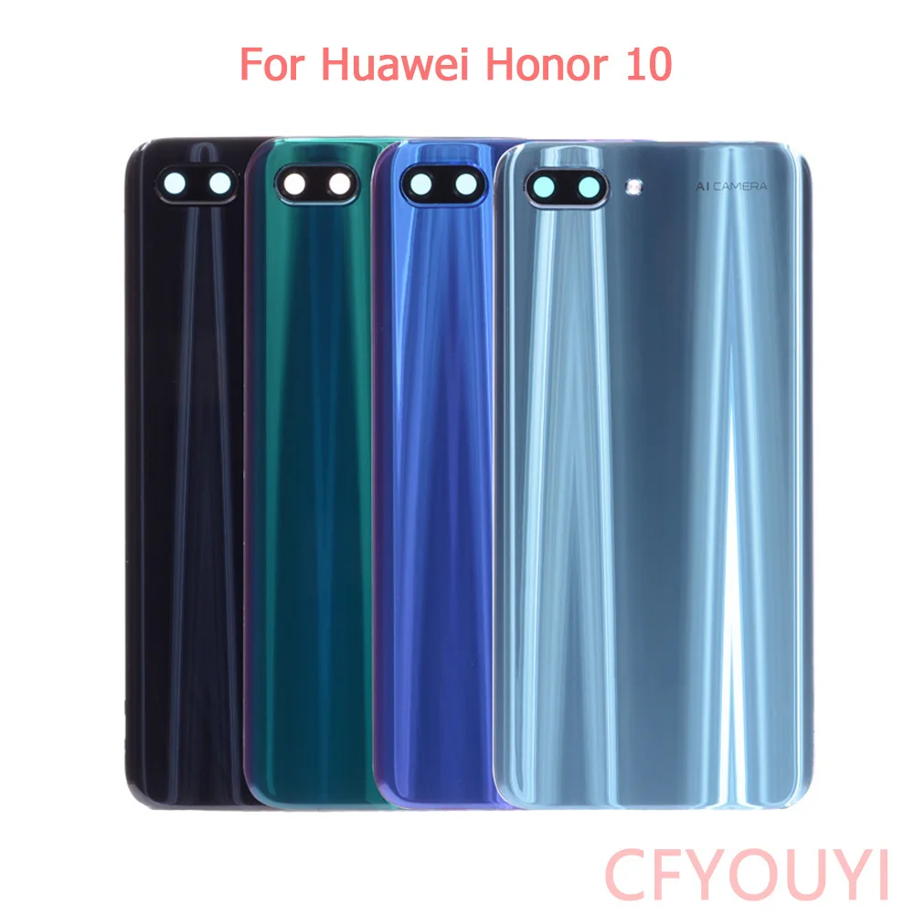 Оригинальная задняя панель корпуса для huawei Honor 10, крышка для батареи, задняя крышка для объектива камеры, Запасная часть