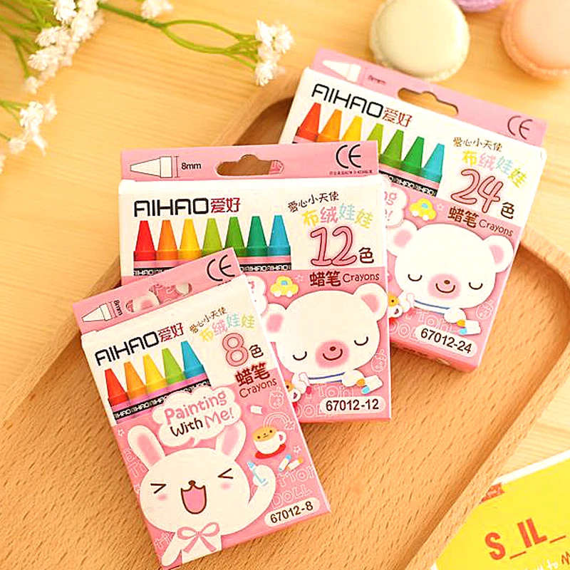 Цветной пастельный воск для рисования детей 1 коробка цветные карандаши giz kalem