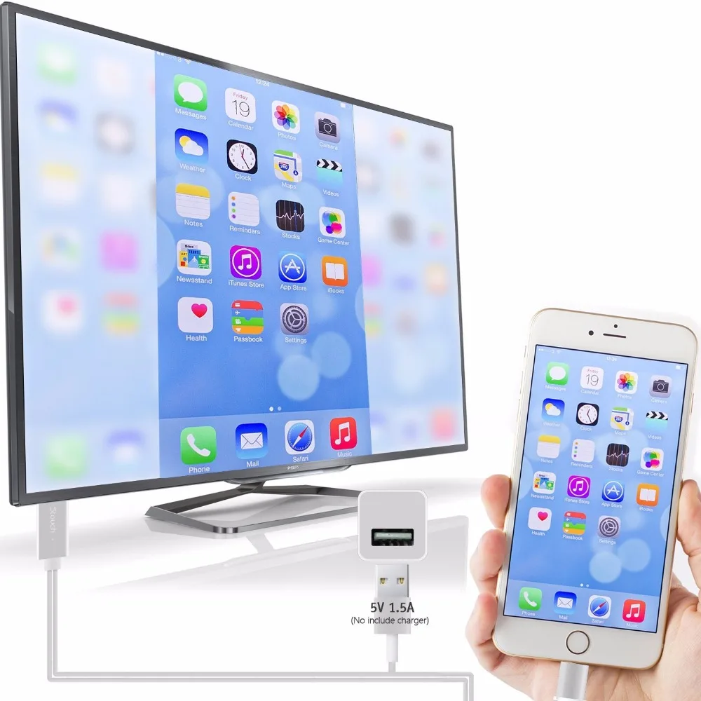 2 в 1 AirPlay 8pin/Micro USB Кабель адаптер к HDMI ТВ AV синхронизации Кабели для iPhone 5 /6/5S/6 s и